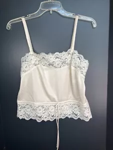Vintage Henson Kickernick Camisole Slip Top Größe 34 elfenbeinrosa Nylon Spitze USA - Bild 1 von 9