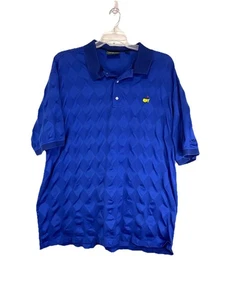 Vintage Masters Polo Golf Shirt Amen Corner Diamond Print Blau Herren XXL - Bild 1 von 10