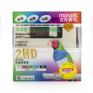 MAXELL 10 X DISQUE FLOPPY 3,5" 1,4MB MF2-HD FORMATÉ MS-DOS WINDOWS - Photo 1/3