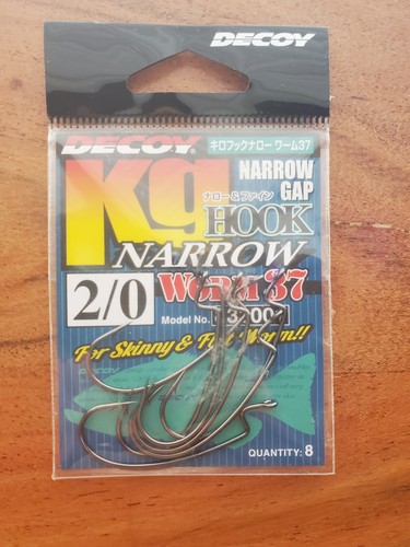 Hameçons Souples Decoy Kg Hook Narrow Worm 37 #2/0 – 8 Pièces Noir