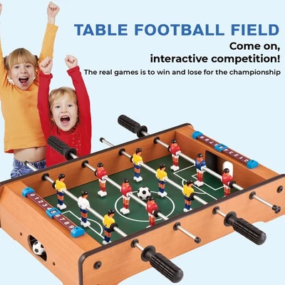 Wooden Mini Foosball Table Top Soccer Game Set Kids & Family Desktop Toy - Image 1 of 4