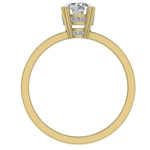 1 Carat Round Brilliant Cut Diamond Solitaire Engagement Ring 14K Yellow Gold - Picture 1 of 10
