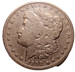 1892 S MORGAN SILBER-DOLLAR AUTHENTISCHE HOHE QUALITÄT US-PRÄGEANSTALT MÜNZE BESSERES DATUM - Bild 1 von 4