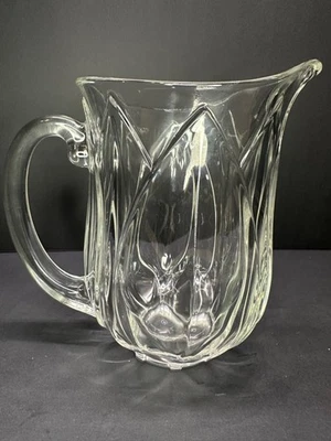 Jarro de água vintage Cristal D'Arques Durand Pompano tulipa vidro cristal França 8" - Imagem 1 de 4