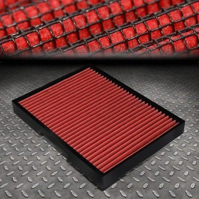 FOR 93-11 VW JETTA/GOLF/BEETLE AUDI S3/TT OE DROP-IN PANEL CABIN AIR FILTER RED - Image 1 of 4