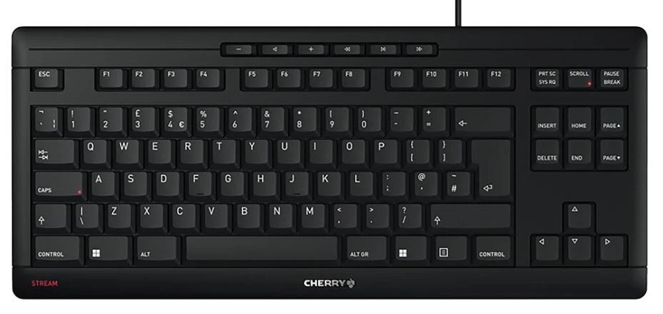 CHERRY - CHERRY STREAM TKL Keyboard Corded Keyboard, Light Grey - Image 1 of 1
