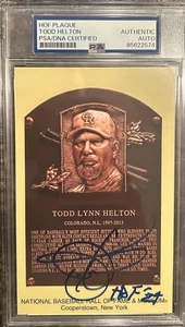 Todd Helton Signed Hall of Fame Plaque Postcard “HOF 24” Insc Rockies PSA/DNA - Picture 1 of 2