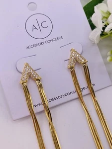 Lange Goldkette Ohrhänger NOC Accessoire Concierge Statement Ohrringe - Bild 1 von 8