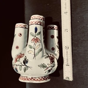 French Pottery 5-Section Little Vase Marked Approx 4” Tall Desvres Vtg Antique - Picture 1 of 18