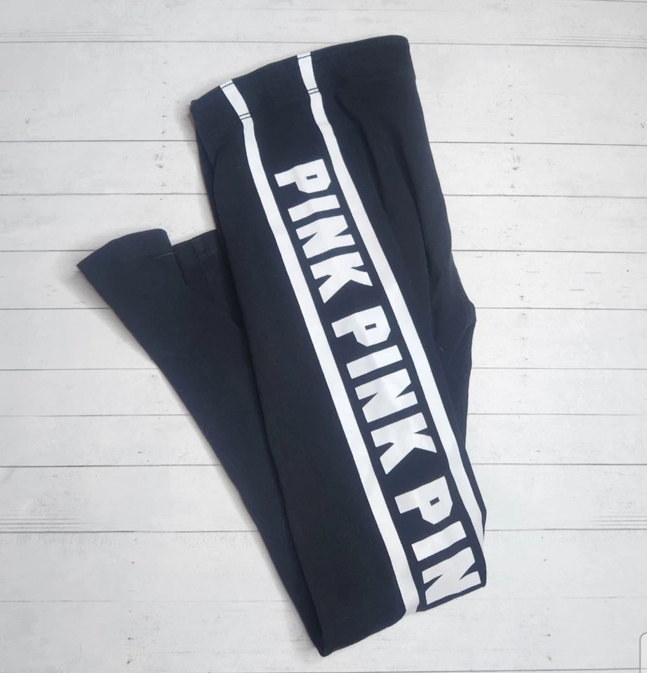 Womens Black and White Victoria Secret PINK Size XS Leggings - Image 1 of 4