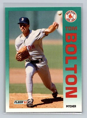 1992 Fleer #33 Tom Bolton Boston Red Sox Baseball Card - Image 1 of 2