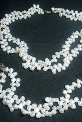 Conjunto de joyería 925 collar de perlas barrocas de colección raro KESHI Grassman-Blake  Foto 1 de 4