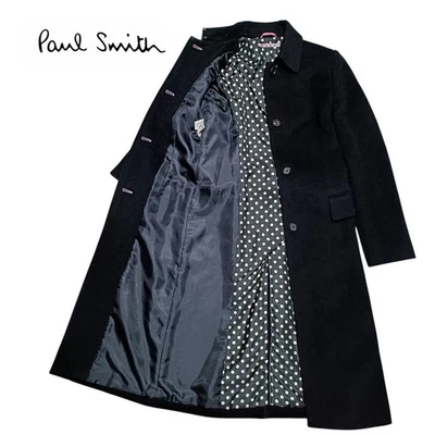 Paul Smith 长外套羊绒混纺腰带口袋二手日本 — 第 1/4 张图片