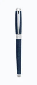 S.T. Dupont D Line Fountain Pen, Fire Head Blue Guilloche, 410104M, New In Box - Picture 1 of 13