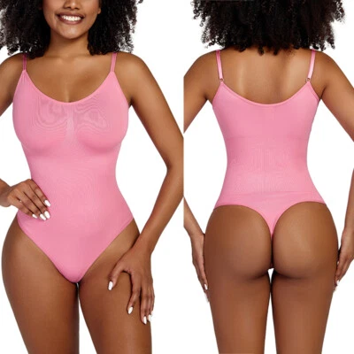 Women Tummy Control Body Shaping Shaper Thong Smooth Bodysuit Shapewear Top - Image 1 of 4