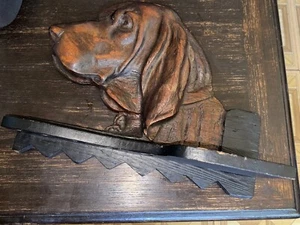 Vintage Bloodhound Collector Wood Smoking Pipe Tobacco Storage Wall Rack Cabinet - Picture 1 of 3