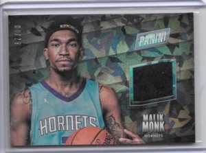 Malik Monk 2017 Panini Black Friday Cracked Ice Player Worn Headband Relic 04/25
