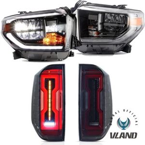 2 juegos de faros LED + luces traseras ahumadas para Toyota Tundra 2014-2021 con secuencia - Imagen 1 de 21