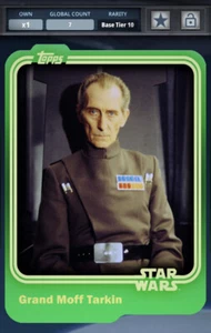 Star Wars Card Trader Grand Moff Tarkin Green Digital Card 7cc count SWCT - Picture 1 of 2