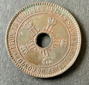 Congo Belge - Etat Indépendant - Très jolie monnaie de 5 Centimes 1888/7 (4) - Picture 1 of 2