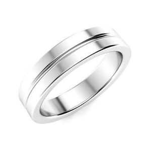 Solid 950 Platinum Mens Eternity Band 4.5 mm Hallmarked Plain Ring For Wedding