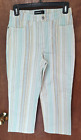 Cambio Jeans Taille 4 "Karen" capri rayé. Taille = 27", Rise = 10", Inseam = 22"