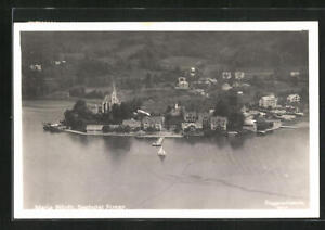 Ansichtskarte Maria Wörth, Fliegeraufnahme vom Seehotel Pirker 1944 