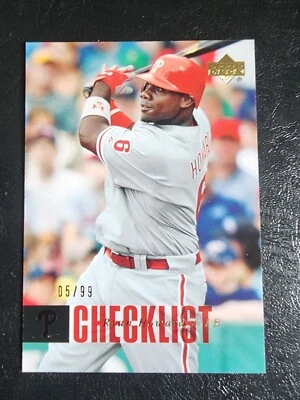 RYAN HOWARD 2006 UPPER DECK #1241 PHILADELPHIA PHILLIES SERIAL #05/99 BASEBALL - Image 1 of 2