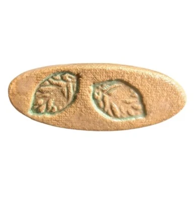Women's Vintage Handmade Clay Pottery Hair Barrette W/ Stamped Leaf Design 2.5" - Image 1 of 4