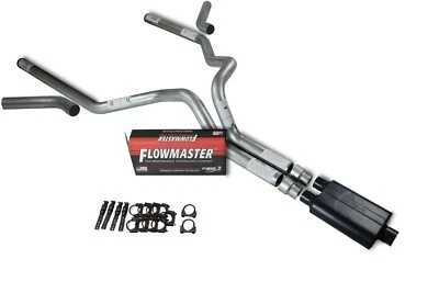 96-99 Chevy GMC CK1500 CK2500 3" Dual Exhaust Kit Flowmaster 40 series Corner Ex - Image 1 of 2