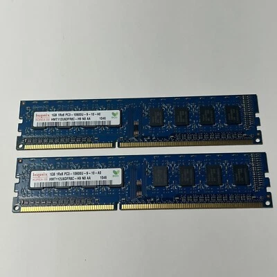 Hynix HMT112U6TFR8C-H9 Computer Memory 1GB 1Rx8 PC3-10600U-9-10-A0 (2pieces) - Image 1 of 3