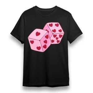 Camiseta para mujer talla grande con gráfico geométrico Love Dice 100 % algodón EE. UU. - Imagen 1 de 6