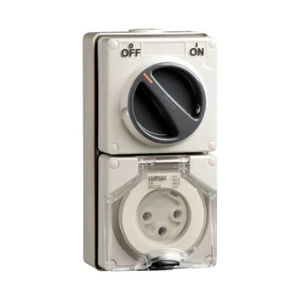 Clipsal 56 Series Round 3 Pin 32A Switched Socket Grey | 56C332-GY - Picture 1 of 1