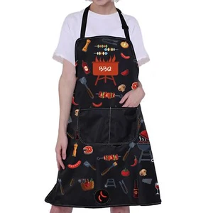 Funny Grilling Aprons BBQ Apron for Women Men Grill Apron Grill Master Apron ... - Picture 1 of 7