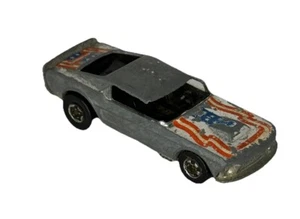 1974 Hot Wheels Ford Mustang Stocker Silver Patriotic Diecast Car - Picture 1 of 4