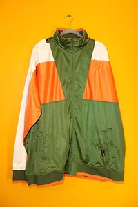 New Rocawear logo on back zipper up track jacket green orange men's 3X Big&Tall - Picture 1 of 7