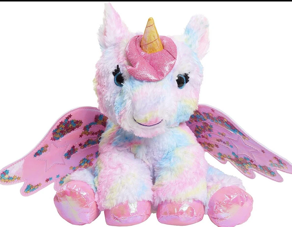 Barbie Unicorn Plush Stuffed Animal Toy Mattel 2021 Pastel Sound Works 10”