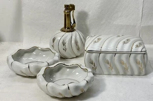 Vintage MCM Nasco Del Coronado SMOKING SET W/ Ceramic Box, 2 Ashtrays, & Lighter - Picture 1 of 11