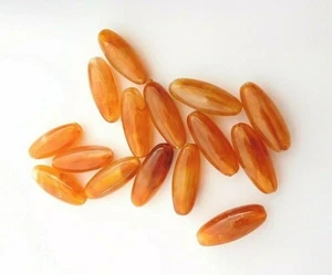 25x Acrylic Beads,31 x 12 mm, Marble Effect - Orange - Picture 1 of 2