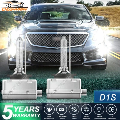 Front HID Headlight Xenon White Bulbs For Cadillac CTS 2008-2013 Low & High Beam - Image 1 of 4