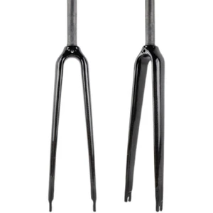 25.4mm Rigid Fork 700C Carbon Fiber Road Bike Fork Straight Tube 1 Inch QR Fork - Picture 1 of 16