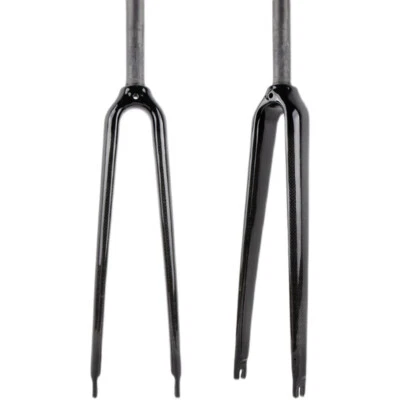 25.4mm Rigid Fork 700C Carbon Fiber Road Bike Fork Straight Tube 1 Inch QR Fork - Image 1 of 4