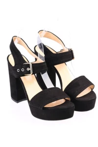 Sandalias Bianca Di Tacón Alto Cuero 40 Negro 2488 NUEVAS - Imagen 1 de 6