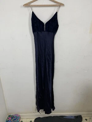 Vestido sin Mangas Cache para Mujer XS Azul Terciopelo Imperio Hada Regencia Y2K De Colección Baile de graduación Formal Foto 1 de 4