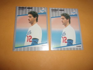 1989 Fleer Baseball Danny Heep(Dodgers)ERROR-CORRECTED Cards