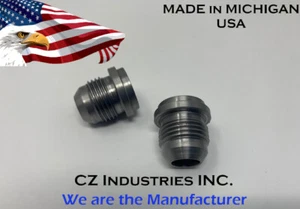 AN8, 8 AN MALE BILLET 1018 MILD STEEL WELD ON / WELD IN FITTING BUNG QTY:2 - Bild 1 von 3