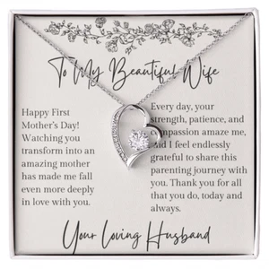 First Mother's Day Gift For New Mom From Husband Pendant Necklace - Picture 1 of 8