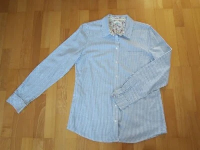 Bluse von SPRINGFIELD Gr. 40 aus Baumwolle Hellblau mit Streifen - Bild 1 von 4