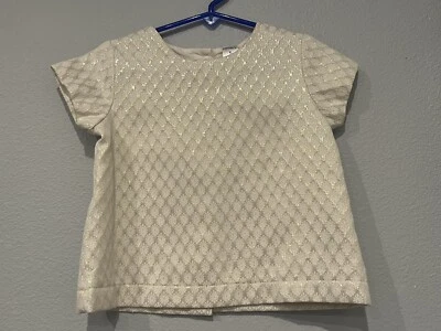 Blusa Carter’s Girls 5 marfim branca glitter cintilante - Imagem 1 de 4