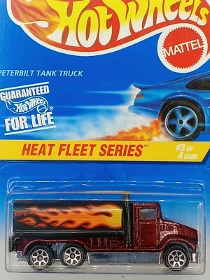 1996 Hot Wheels Heat Fleet Series Peterbilt Tank Truck Metallic Red 7SP #539 HTF - Image 1 of 3